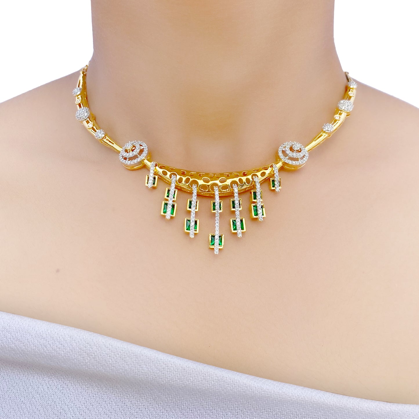 Indrani AD Studded Necklace Set